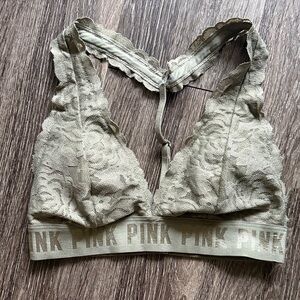 PINK Victoria's Secret Olive Lace Bralette